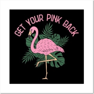 Get Your Pink Back Flamingo Posters and Art